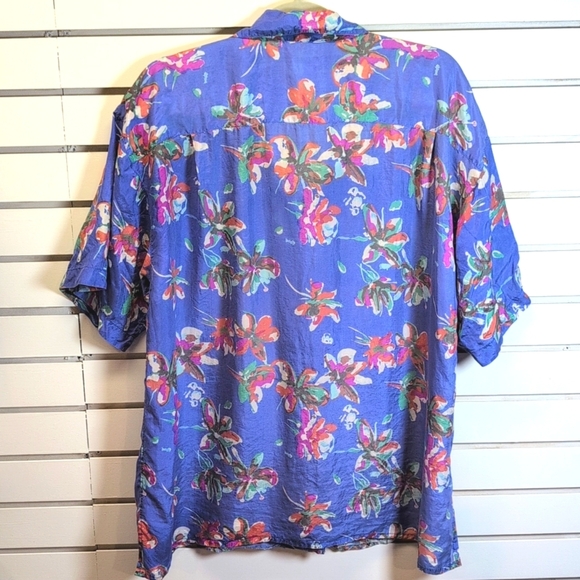 Bogari 100% Silk Women's Camp Shirt 1X EUC - Picture 4 of 5